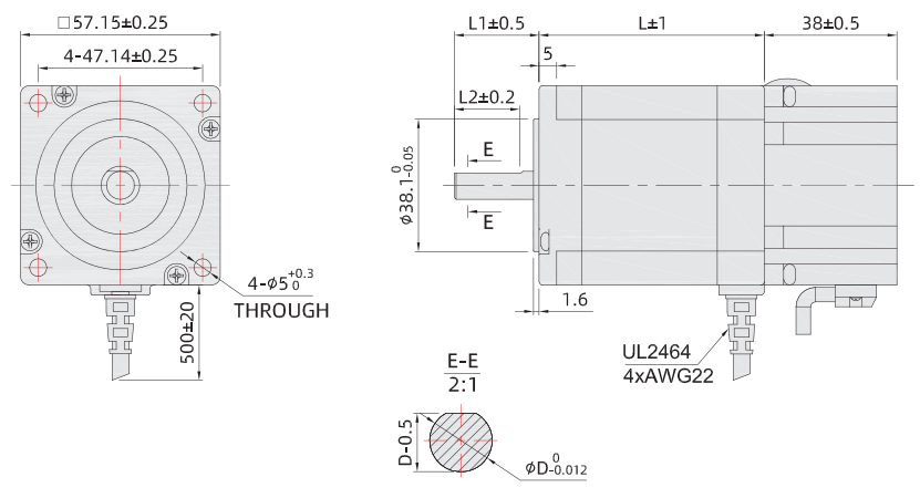 57mm剎車步進(jìn)外形尺寸圖