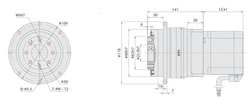 PT86mm行星減速步進(jìn)電機(jī)尺寸圖